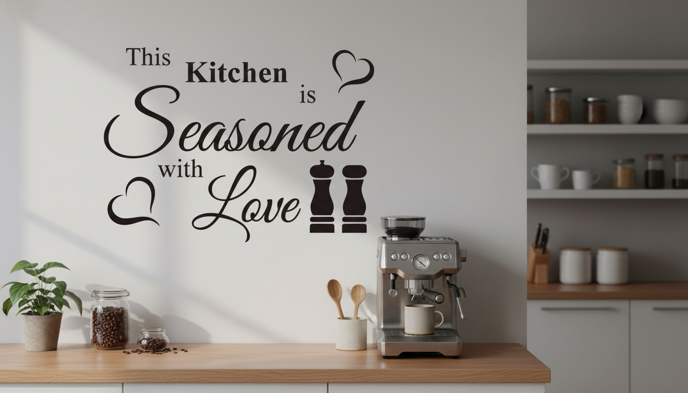 Modern Coffee Corner Upgrade: Removable Vinyl Wall Decal