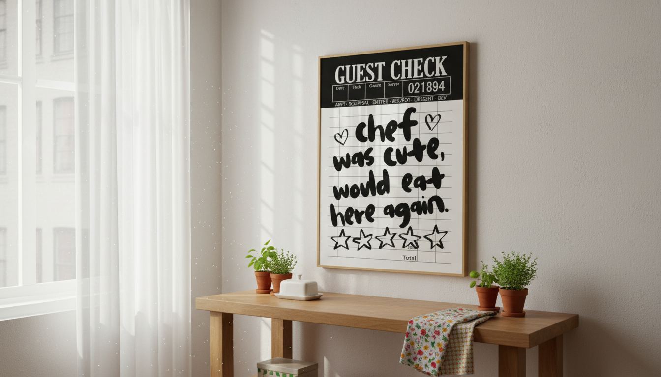 Retro Chef Wall Art: Funky Kitchen Decor for Small Spaces