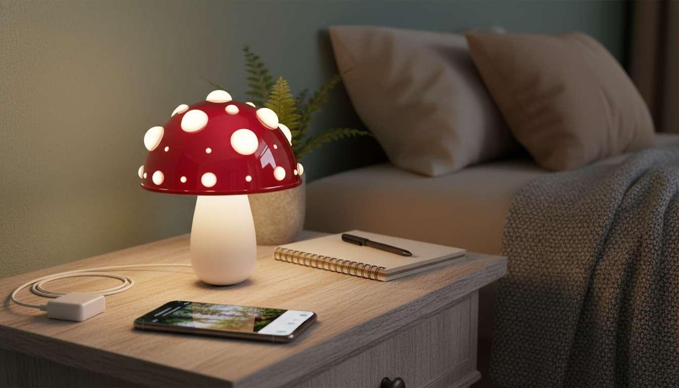 Dual-Color Fly Amanita Mushroom LED Lamp (USB Rechargeable)