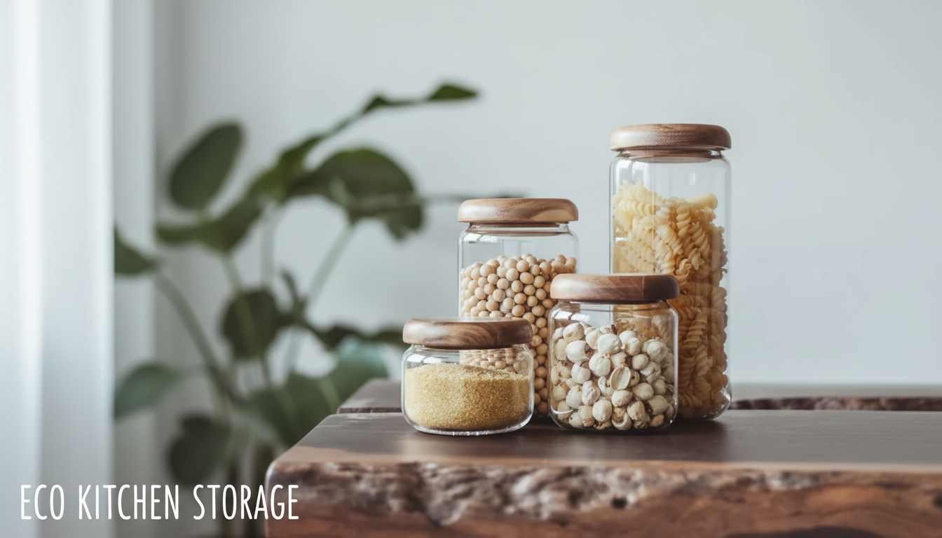 Airtight Glass Jars with Acacia Lids for Pantry Calm